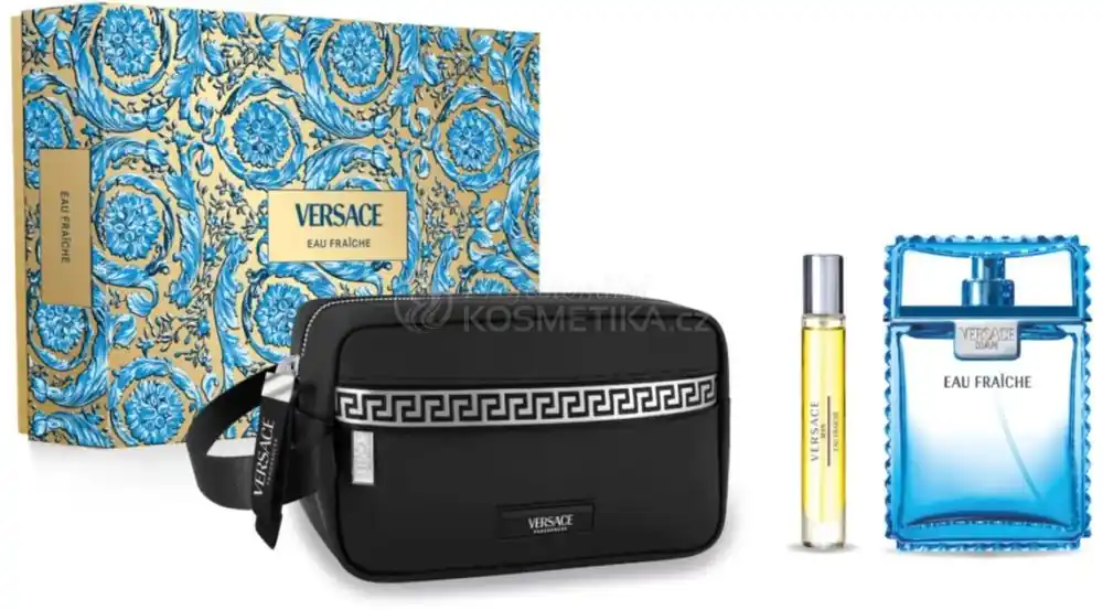 Versace Man Eau Fraiche Set - EDT 10 ml + EDT 100 ml + kosmetická taštička Dárková sada Ihned K Objednání