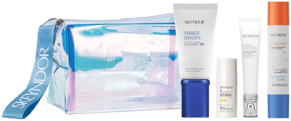 Skeyndor Power Oxygen Letní Set - Gel-krém pro smíšenou až mastnou pleť 50 ml + Chladivý oční krém 15 ml + Denní ochranná emulze SPF50 15 ml + Rozjasňující duo emulze 2x15ml Dárková sada Přímo Od Výrobce