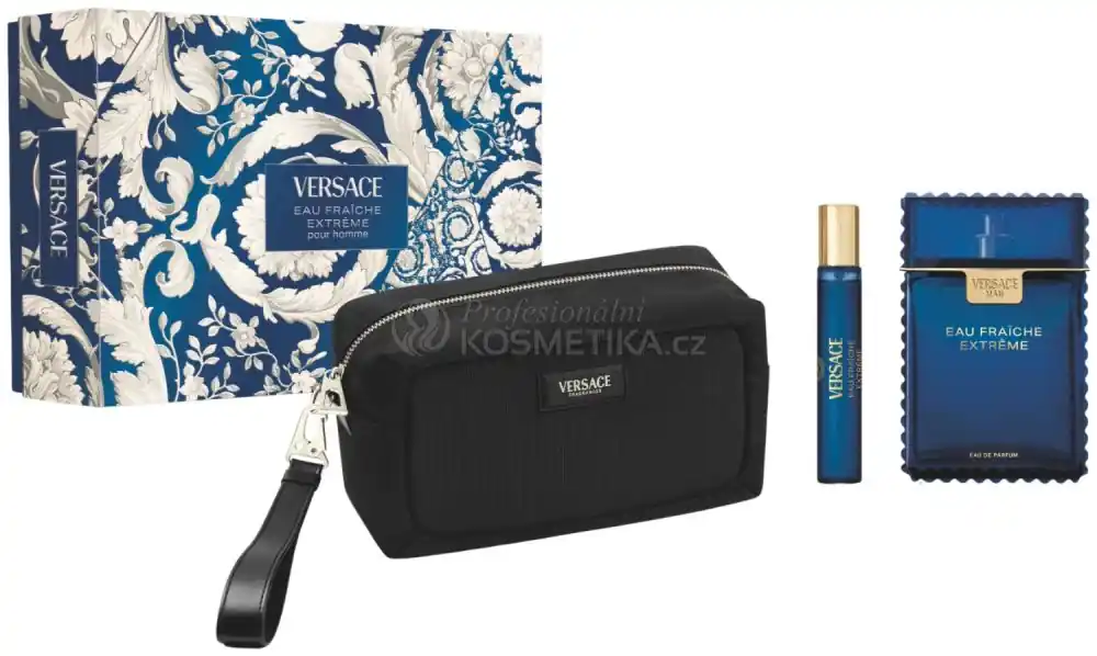 Versace Man Eau Fraiche Extreme Vánoční Set - EDP 100 ml + EDP 10 ml + kosmetická taška Dárková sada Horká Nabídka