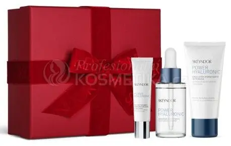 Skeyndor Power Hyaluronic Vánoční Set - Hydratační Emulze pro normální až smíšenou pleť 50 ml + Hydratační booster 30 ml + chladivý oční gel 15 ml Dárková sada Dokud Zásoby Vydrží