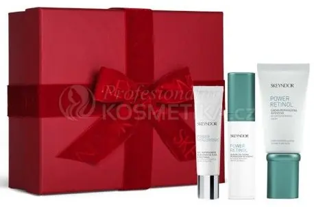 Skeyndor Power Retinol Vánoční Set - Reparační Emulze pro smíšenou až mastnou pleť 50 ml + Reparační sérum 30 ml + chladivý oční gel 15 ml Dárková sada Dokud Zásoby Vydrží