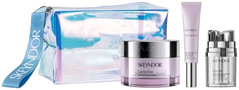 Skeyndor Corrective Letní Set - Emulze 50 ml + oční krém 15 ml + eternal dvoufázový elixír 5 ml + 5 ml Dárková sada Kup Teď