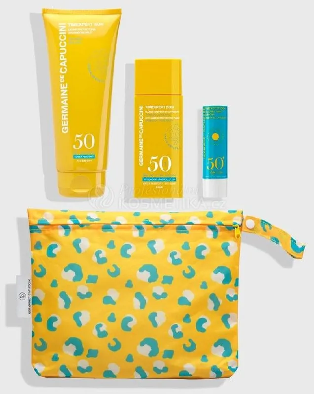 Nakupujte Hned Germaine de Capuccini Timexpert Sun Animal Set - Ochranné a hydratační mléko na opalování SPF50 200 ml + Pleťová emulze SPF50 50 ml + Sluneční balzám na rty SPF50 4,5 g Dárková sada