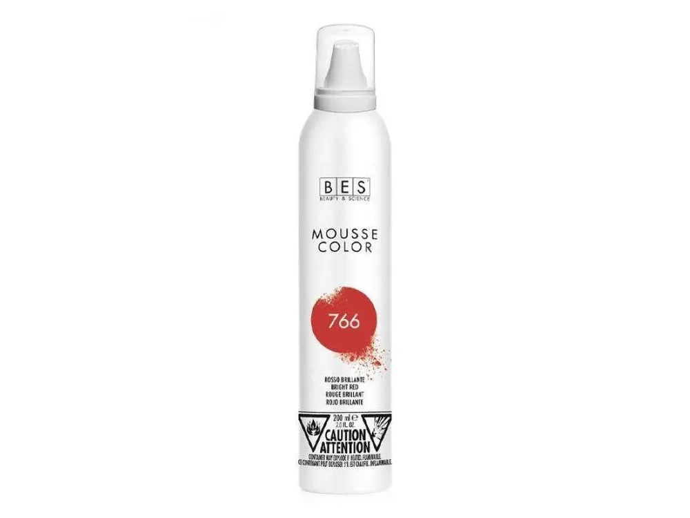 BES Mousse Color Barevné pěnové tužidlo 766 intenzivně červená 200ml Nejprodávanější