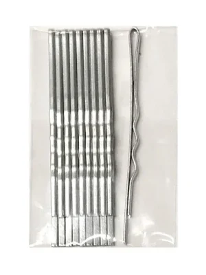 Autentický DUKO Pomůcky Kadeřnické sponky do vlasů 6cm - střibrné 10ks
