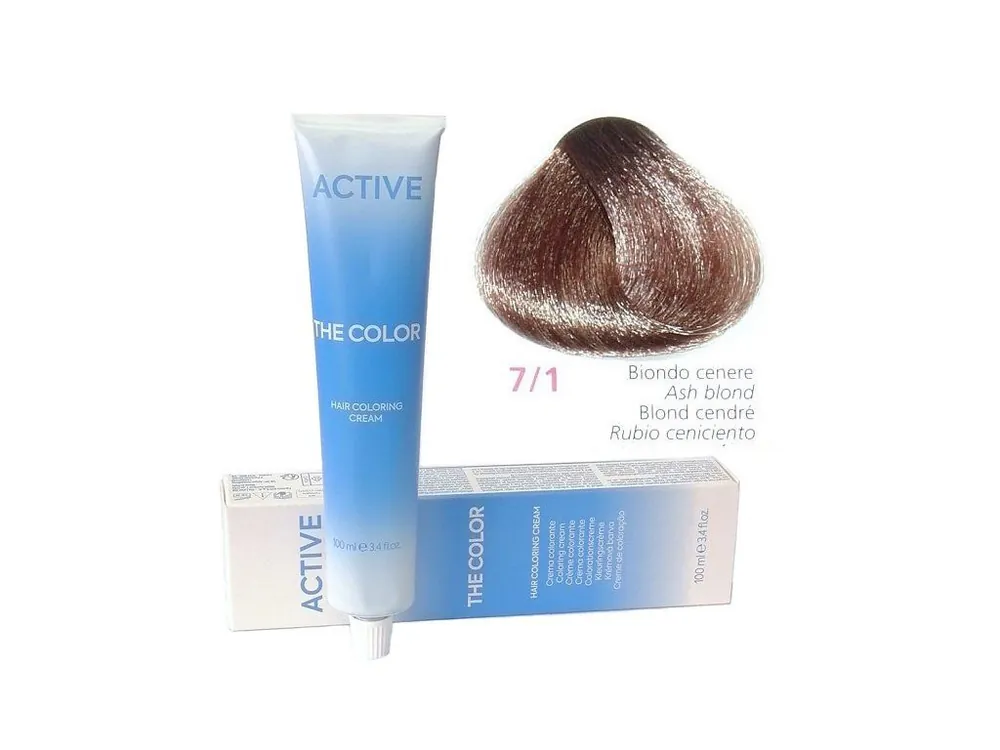 Expresní Doručení ACTIVE The Color Permanentní krémová barva na vlasy - Popelavá blond 7-1