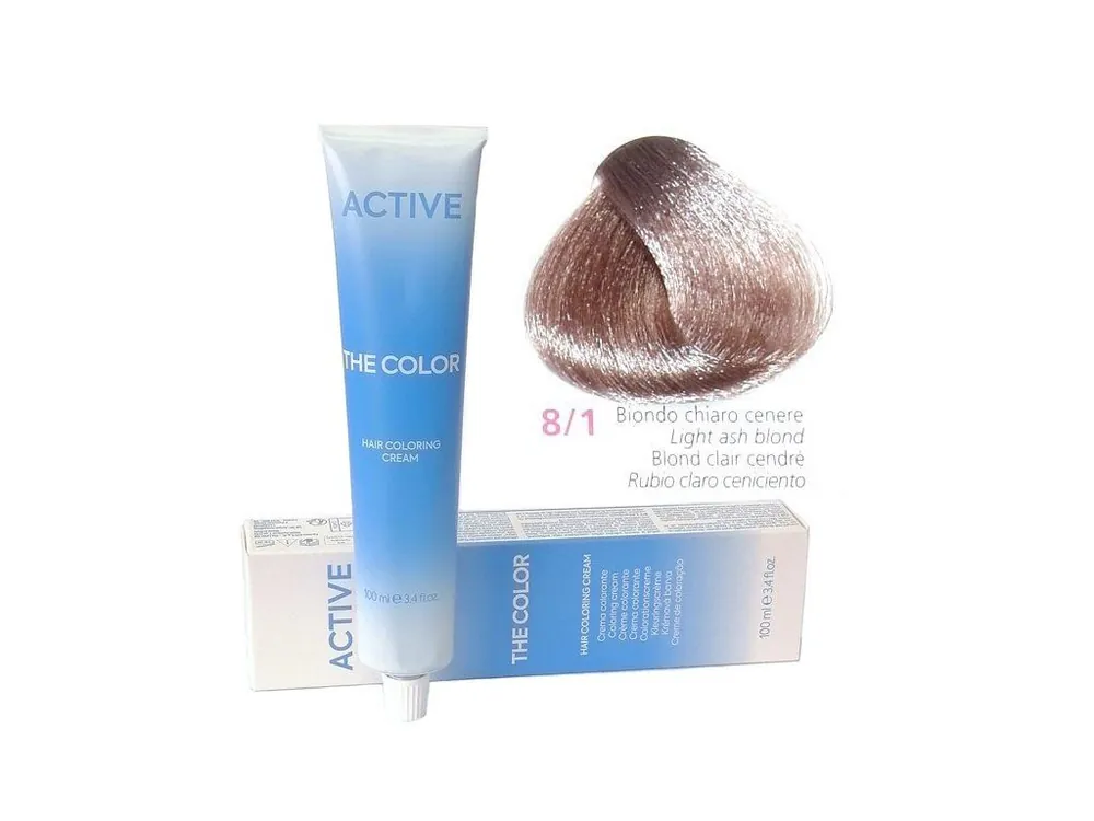 ACTIVE The Color Permanentní krémová barva - Světle popelavá blond 8-1 Omezená Nabídka