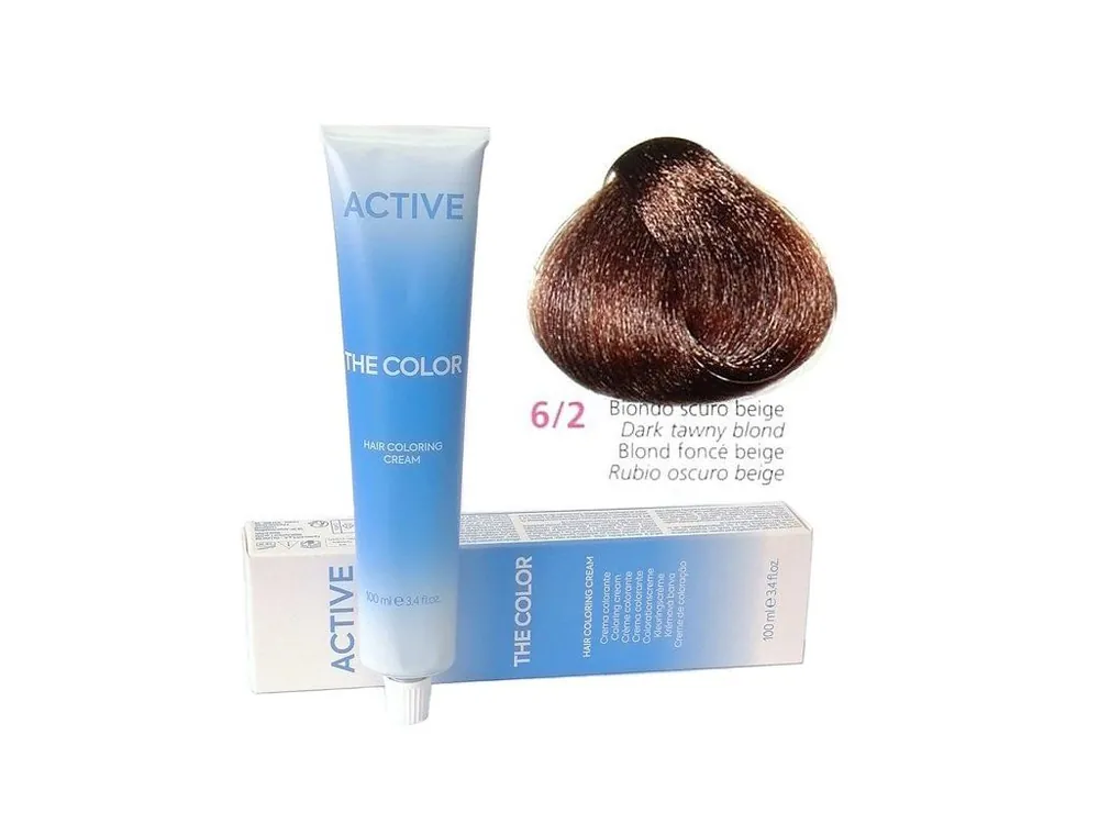 ACTIVE The Color Krémová barva na vlasy - Tmavě béžová blond 6-2 Výprodej