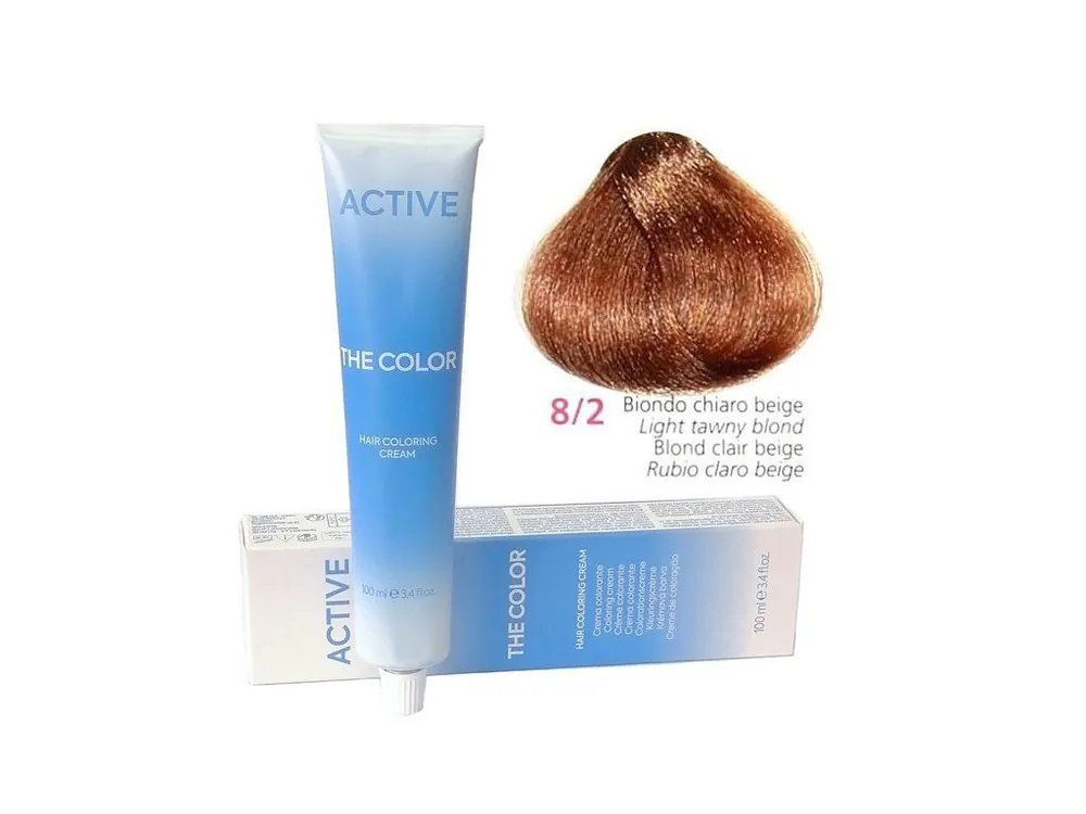 ACTIVE The Color Permanentní krémová barva - Světle béžová blond 8-2 Akční Nabídka