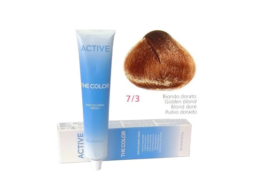 ACTIVE The Color Permanentní krémová barva na vlasy - Zlatá blond 7-3 Autentický