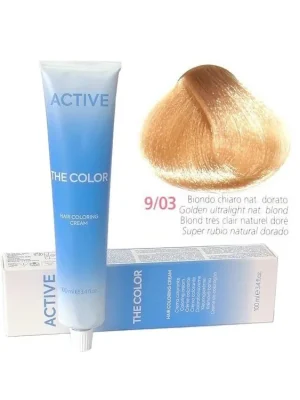 Zlevněný ACTIVE The Color Permanentní barva na vlasy - Ultra světlá zlatá blond 9-03