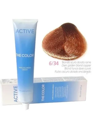 ACTIVE The Color Permanentní krémová barva - Tmavý blond zlato měděný 6-34 Cenově Výhodný