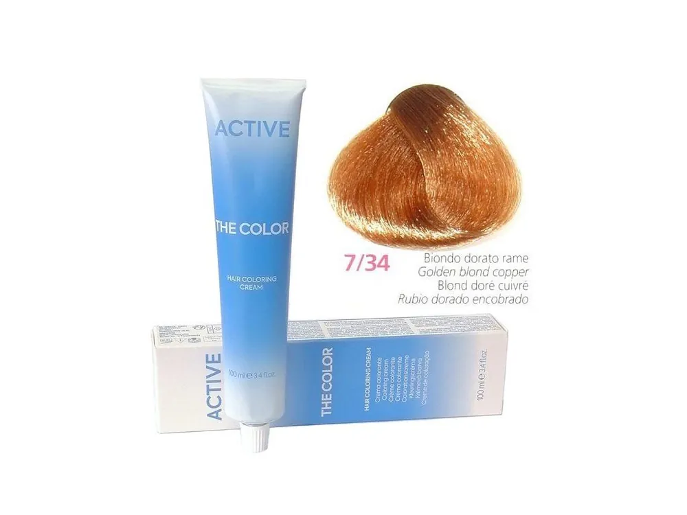 Akce ACTIVE The Color Permanentní krémová barva na vlasy - Zlatá blond měděná 7-34