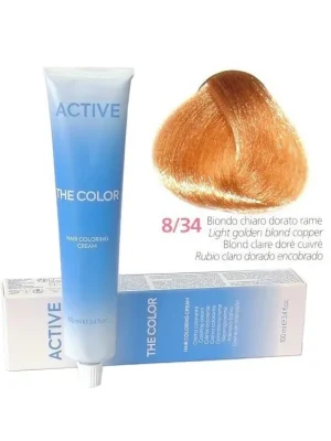 ACTIVE The Color Permanentní krémová barva - Světlá zlatá blond měděná 8-34 Horká Nabídka