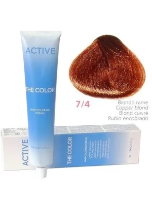 Rychlé Dodání ACTIVE The Color Permanentní krémová barva na vlasy - Měděná blond 7-4