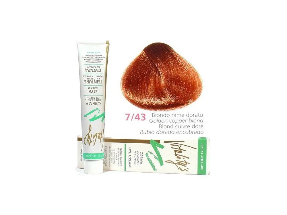 Objednat Nyní VITALITYS Green Permanentní barva na vlasy - Měděná zlatá blond 7-43