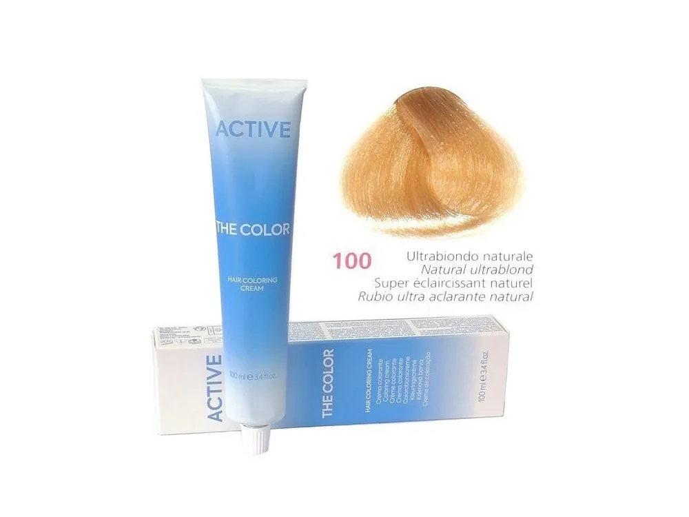 ACTIVE The Color Permanentní krémová barva na vlasy - Ultra blond přírodní 100 Cenová Bomba