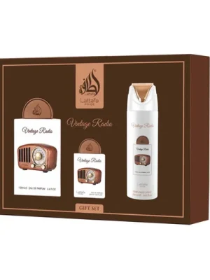 Výprodej Lattafa Pride Vintage Radio EDP 100 ml + EDP 20 ml + tělový sprej 200 ml UNISEX  .