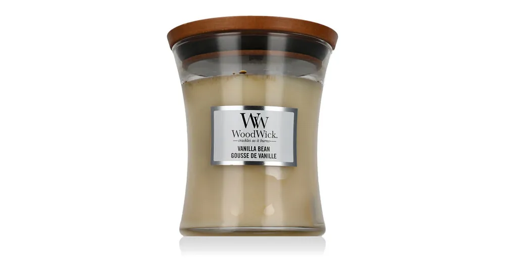 Novinka WoodWick Medium Hourglass Candles vonná svíčka Vanilla Bean 275 g (vada zbarvení) .