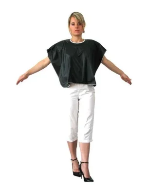 Must-Have DUKO Pomůcky Kadeřnická PVC pláštěnka na barvení krátká - černá