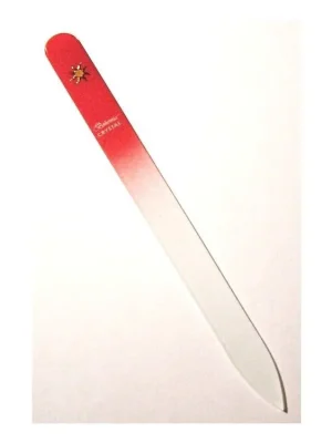 BOHEMIA CRYSTAL Skleněný pilník na nehty s potiskem - 140mm - červený Koupit Online