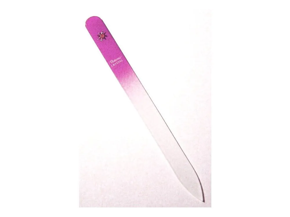 BOHEMIA CRYSTAL Skleněný pilník na nehty s potiskem - 140mm - růžový Top Prodej