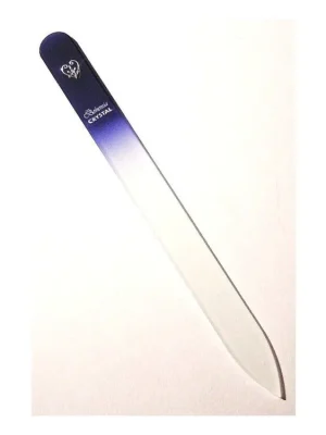 BOHEMIA CRYSTAL Skleněný pilník na nehty s potiskem - 140mm - modrý Nejlepší Volba