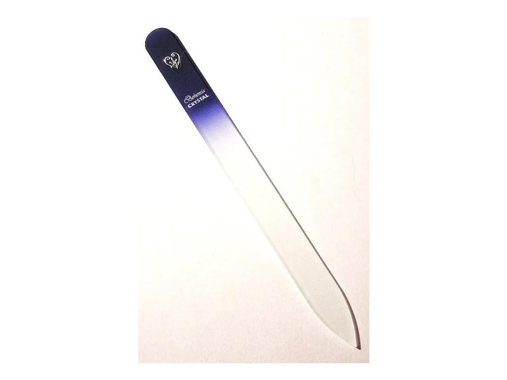 BOHEMIA CRYSTAL Skleněný pilník na nehty s potiskem - 140mm - modrý Nejlepší Volba