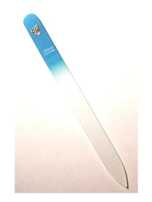 BOHEMIA CRYSTAL Skleněný pilník na nehty s potiskem - 140mm - sv. modrý Expresní Doručení