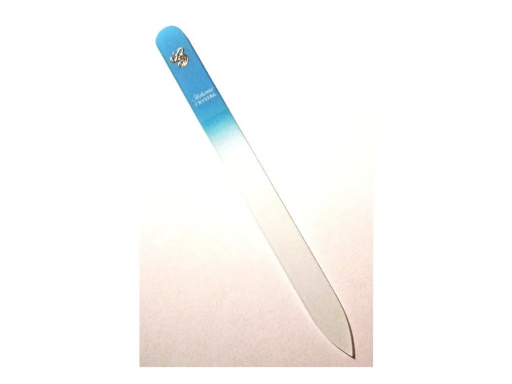 BOHEMIA CRYSTAL Skleněný pilník na nehty s potiskem - 140mm - sv. modrý Expresní Doručení