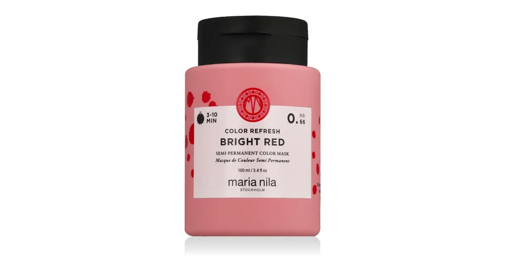 Časově Omezené Maria Nila Colour Refresh Semi-permanent maska na vlasy s barevnými pigmenty Bright Red 100 ml .