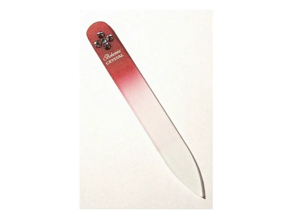 BOHEMIA CRYSTAL Skleněný pilník na nehty Swarovski - 90mm - červený Zlevněný