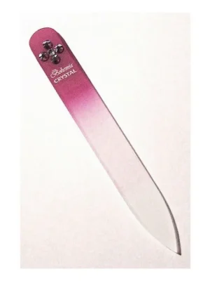 Bezpečná Platba BOHEMIA CRYSTAL Skleněný pilník na nehty Swarovski - 90mm - růžový