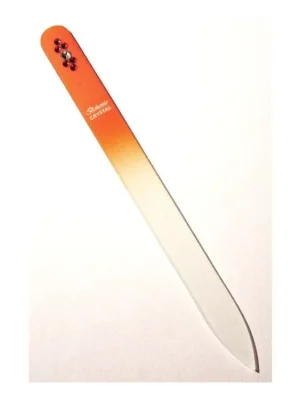 BOHEMIA CRYSTAL Skleněný pilník na nehty Swarovski - 140mm - oranžový Zlevněný