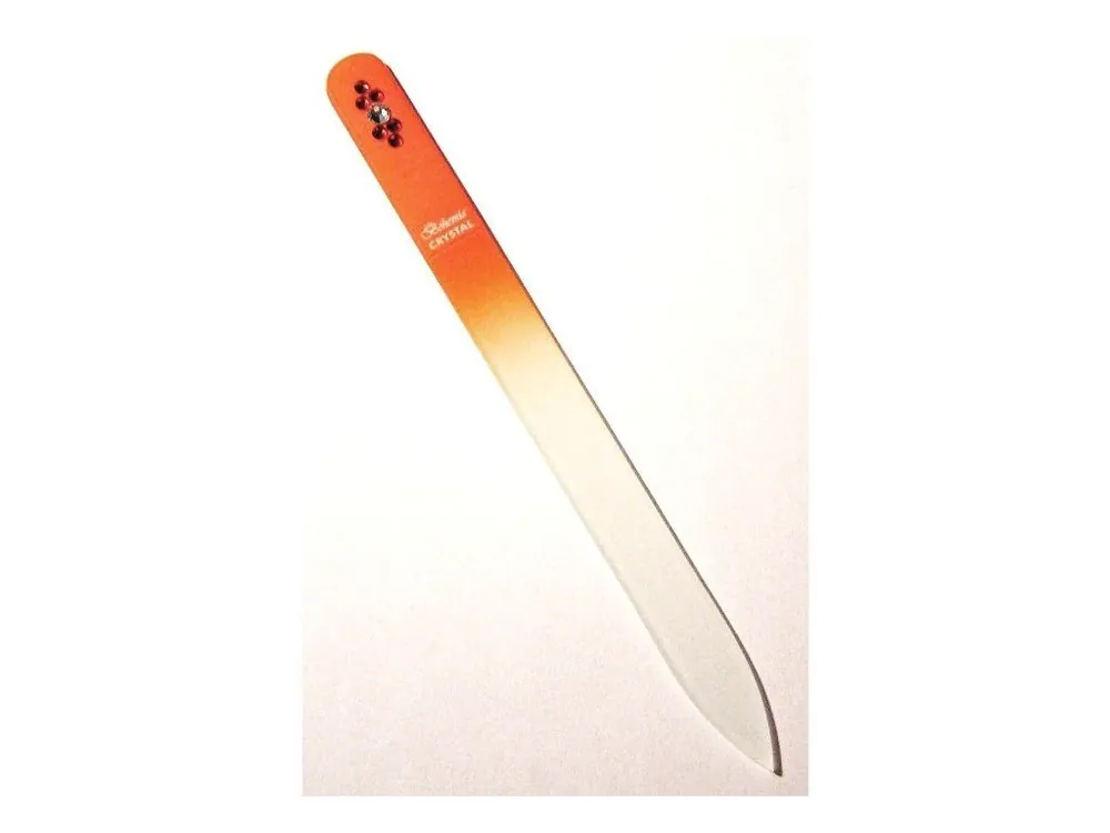 BOHEMIA CRYSTAL Skleněný pilník na nehty Swarovski - 140mm - oranžový Zlevněný