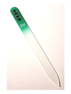 Nejlepší Volba BOHEMIA CRYSTAL Skleněný pilník na nehty Swarovski - 140mm - zelený