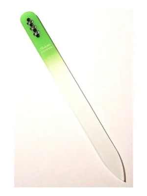 BOHEMIA CRYSTAL Skleněný pilník na nehty Swarovski - 140mm - sv. zelený Sezónní Sleva