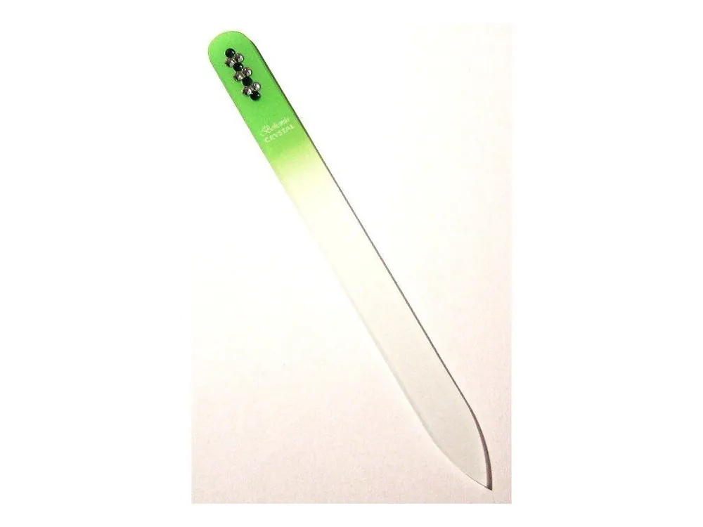 BOHEMIA CRYSTAL Skleněný pilník na nehty Swarovski - 140mm - sv. zelený Sezónní Sleva