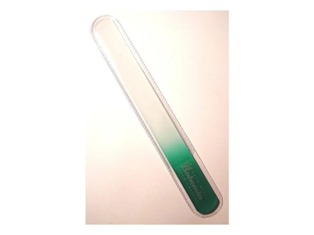 BOHEMIA CRYSTAL Velký skleněný pilník na nehty - 200mm - tmavě zelený Novinka