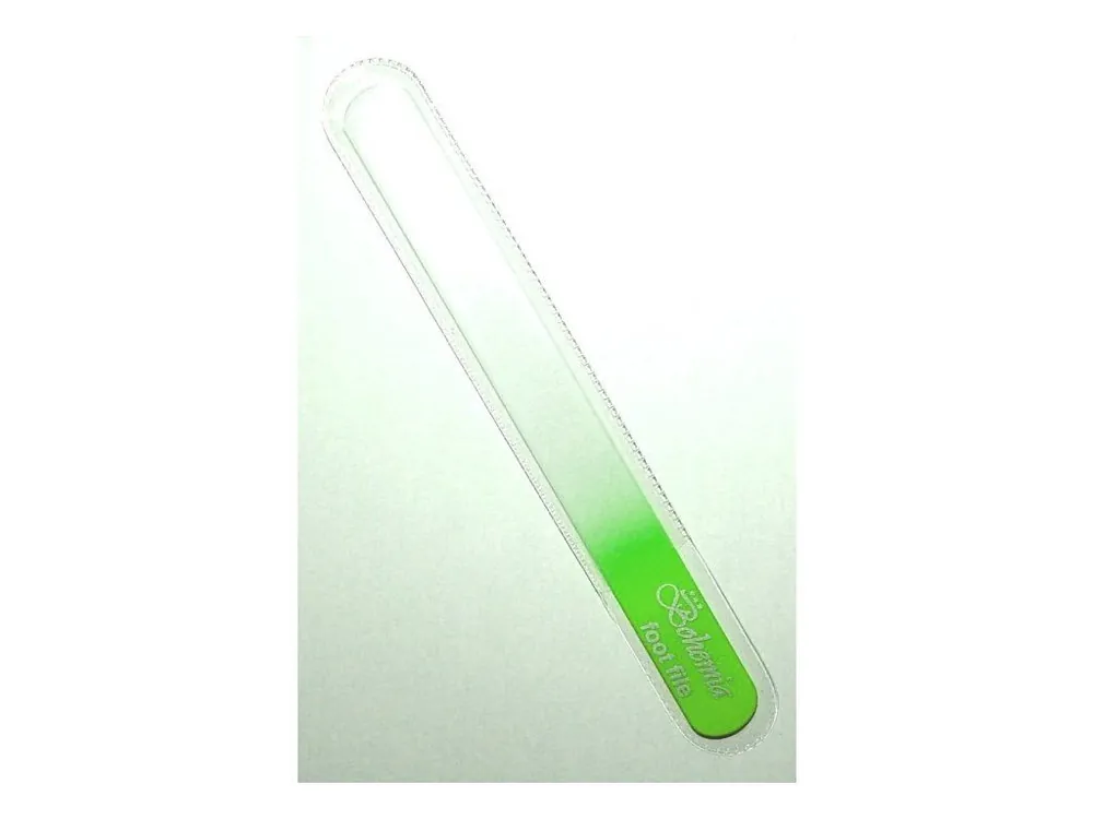 Jen Po Omezenou Doba BOHEMIA CRYSTAL Velký skleněný pilník na nehty - 200mm - sv. zelený