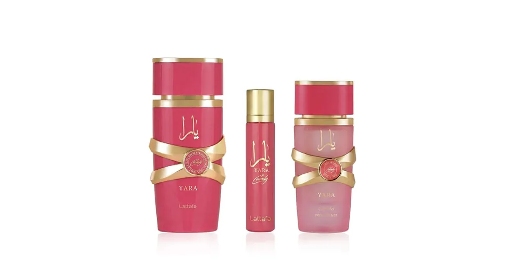 Lattafa Yara Candy EDP 100 ml + EDP MINI 12 ml + vlasový sprej 50 ml W . Nízká Cena
