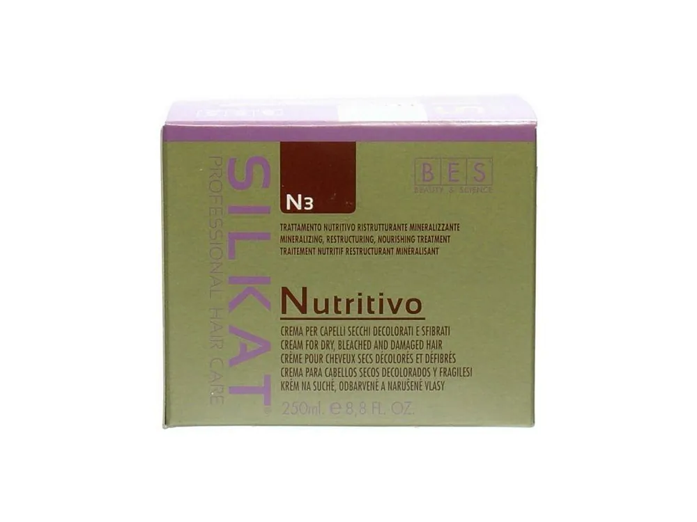 Nová Kolekce BES Silkat Nutritivo N3 Regenerační zábalová maska pro extrémně poškozené vlasy 250ml
