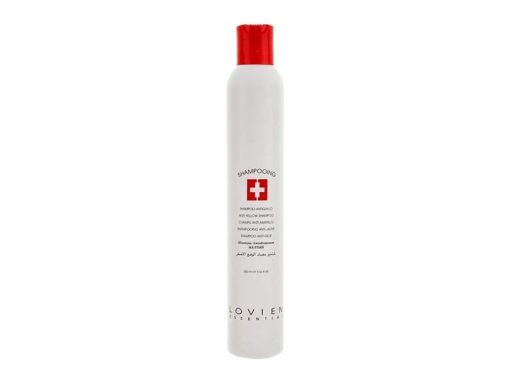 L´OVIEN ESSENTIAL Shampooing Antigiallo 250ml - stříbrný šampon pro melírované a bíle blond vlasy Finální Výprodej