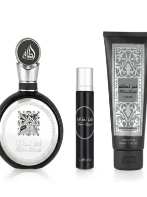 Ověřený Lattafa Pride Fakhar Black EDP 100 ml + EDP MINI 12 ml + SG 100 ml M .