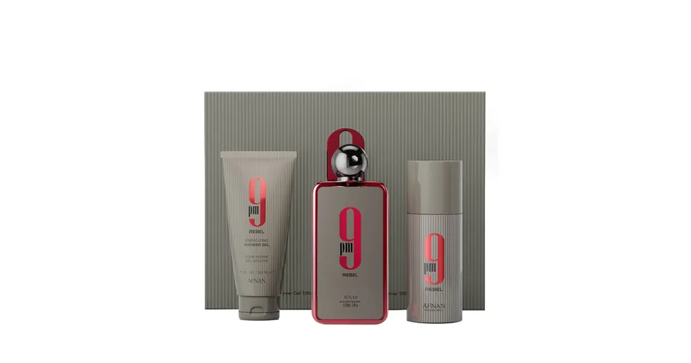 Finální Výprodej Afnan 9 pm Rebel EDP 100 ml + tělový sprej 150 ml + SG 150 ml UNISEX .