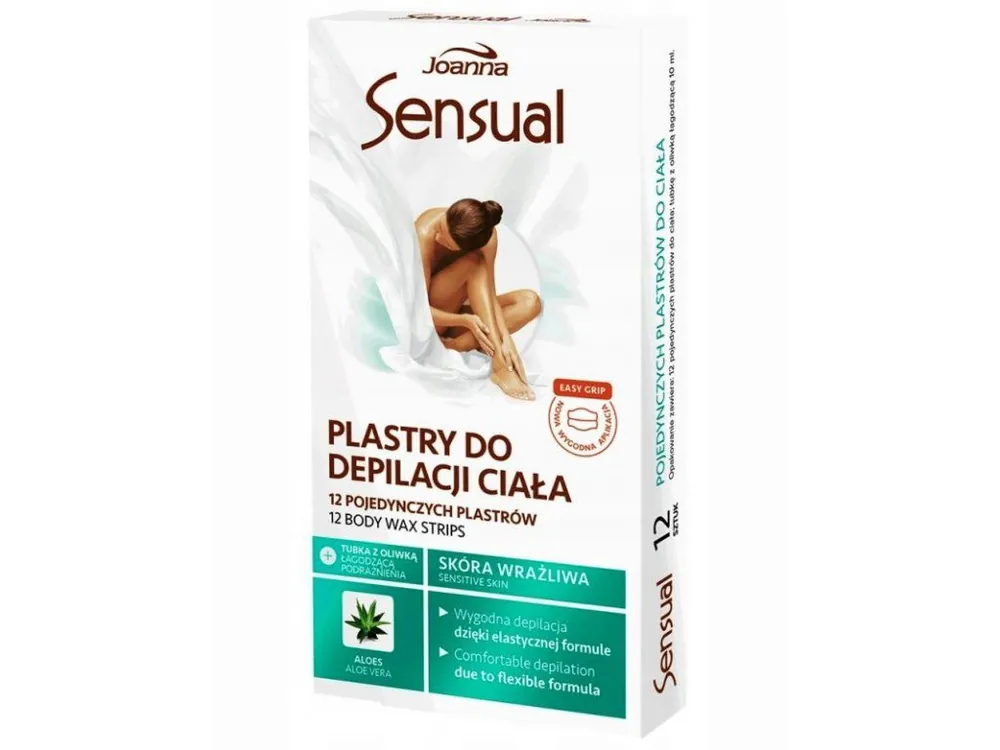 Akce JOANNA Sensual Depilatory Body ALOE 12ks - voskové depilační náplasti na tělo