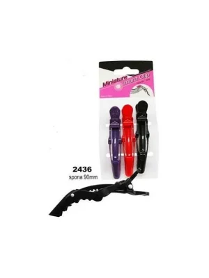 Kadeřnické pomůcky Crocodile Imara Clips Black 3ks - spony na vlasy 9cm - černé Doprava Zdarma