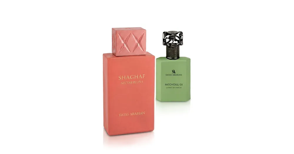 Víkendová Akce Swiss Arabian Shaghaf Nectar Blush Extrait de Parfum Patchouli 01 50 ml + EDP Shaghaf 75 ml UNISEX .