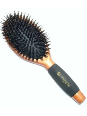 HAIRWAY 8177 Oválný dřevěný kartáč s kančími štětinami na prodloužené vlasy Sleva