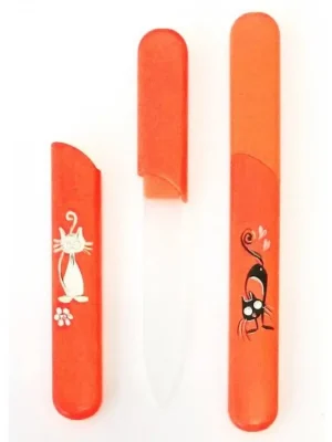 Must-Have BOHEMIA CRYSTAL Skleněný pilník s krytkou Orange - ručně malovaný s krystaly Swarovski